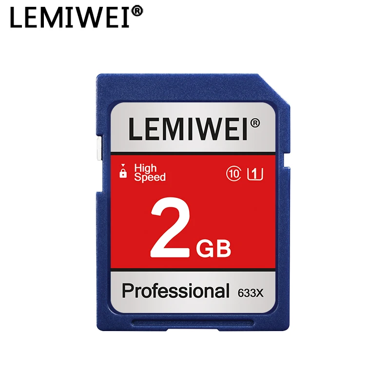 بطاقة ذاكرة Lemiwei 256 ميجابايت 512 ميجابايت 1 جيجابايت 2 جيجابايت بطاقة SD عالية السرعة احترافية 633x بطاقة تخزين U1 فئة 10 UHS-I للكاميرا