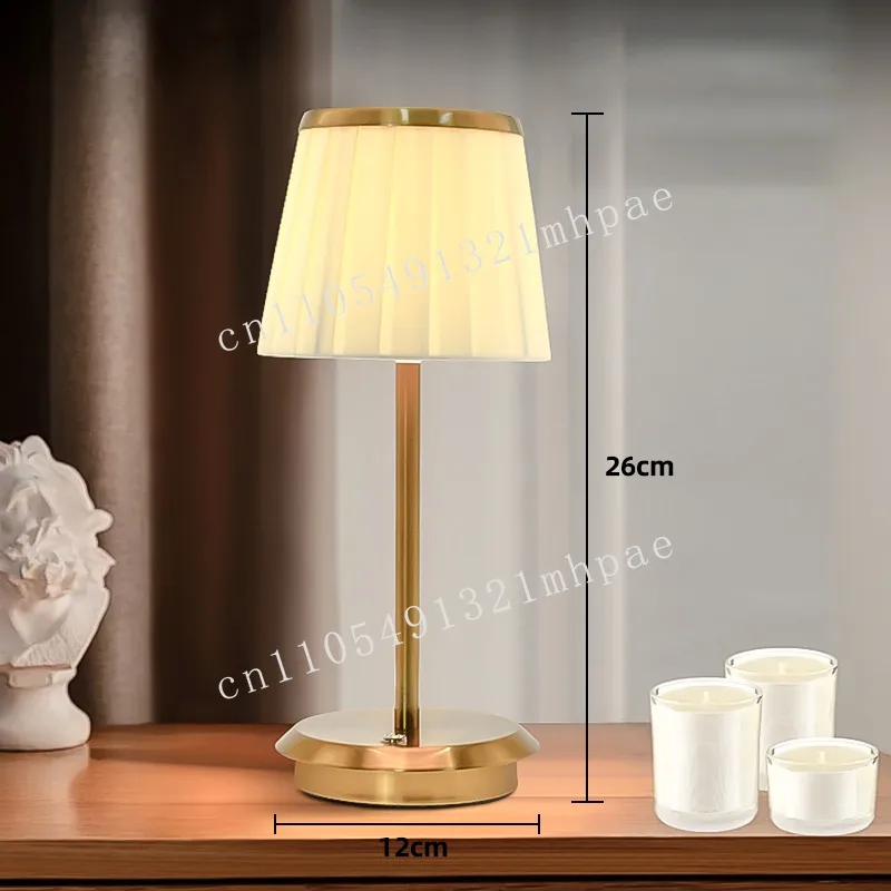

Vintage Classic Touch Luxury Restaurant Battery Powered LED Cordless Catering Charging Wedding Desk Lamp