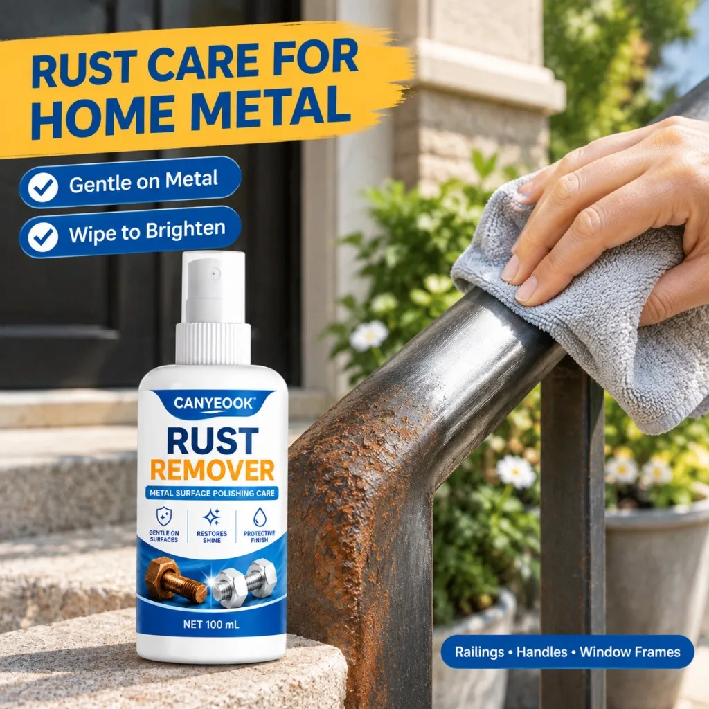 CANYEOOK Metal Rust Remover Polish 100ml Gentle Fast Acting Restore Shine Anti Rust for Car Wheel Railing Home Care