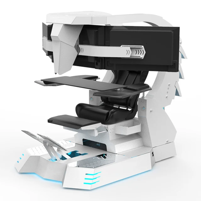 Dukungan Putar Modern 3 Monitor Kursi Gaming Kalajengking Simulasi Kokpit