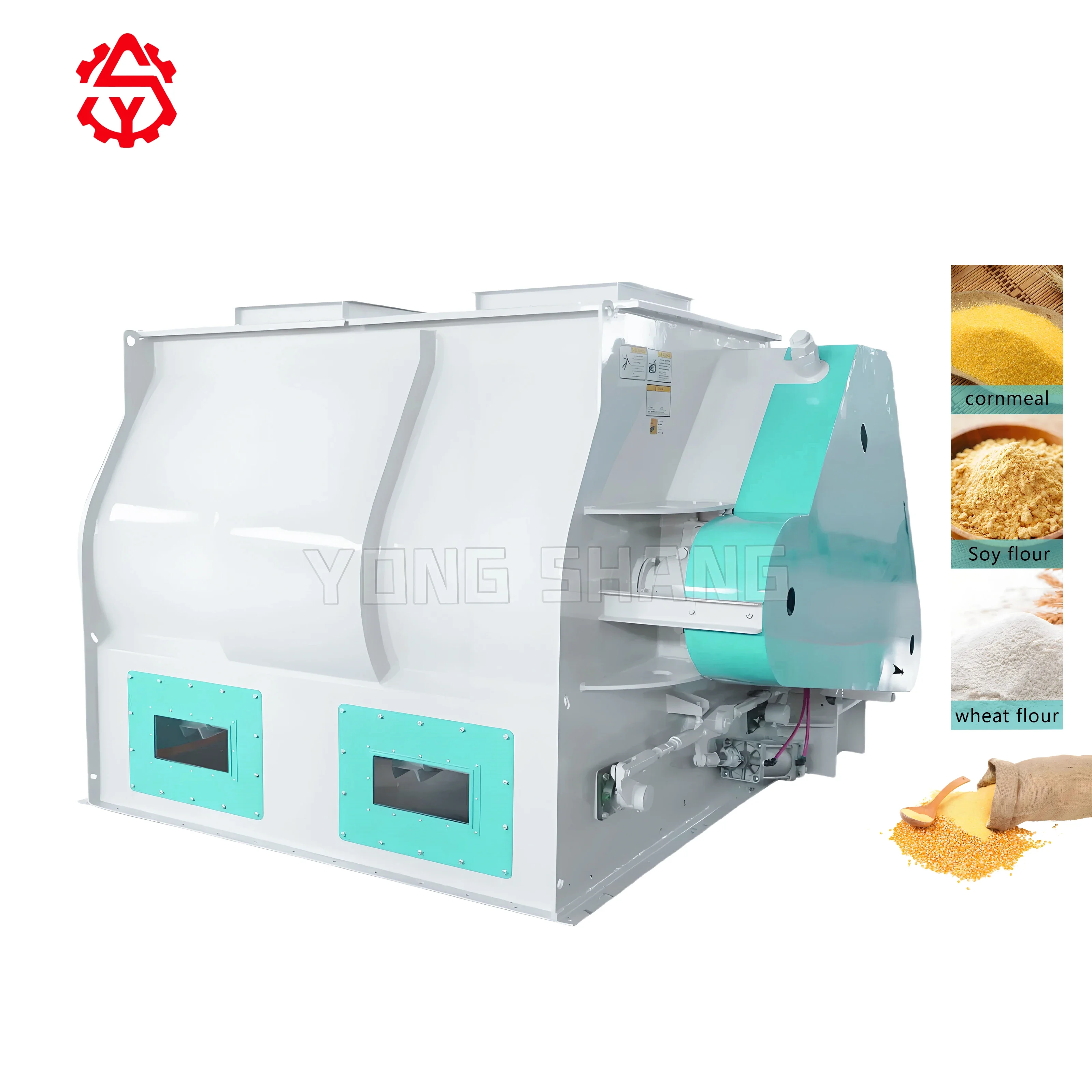 Manufacturers provide horizontal grain flour mixer batch chicken and cattle feed mixer