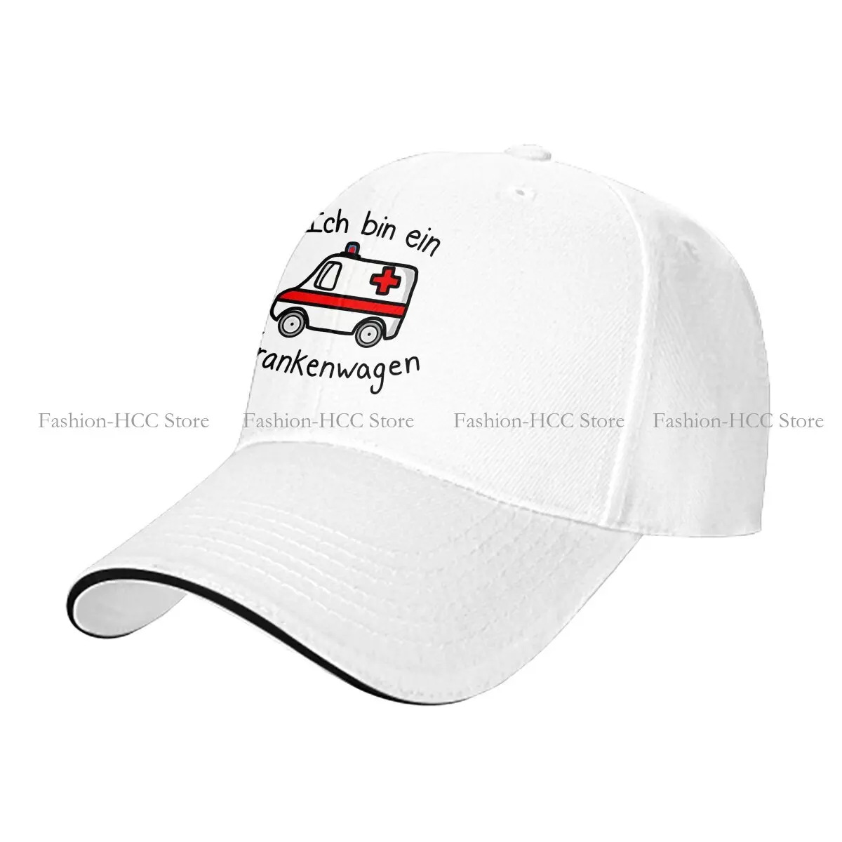 Washed Men's Baseball Cap Ich Bin Ein Krankenwagen Trucker Snapback Caps Dad Hat Ambulance Ambulances