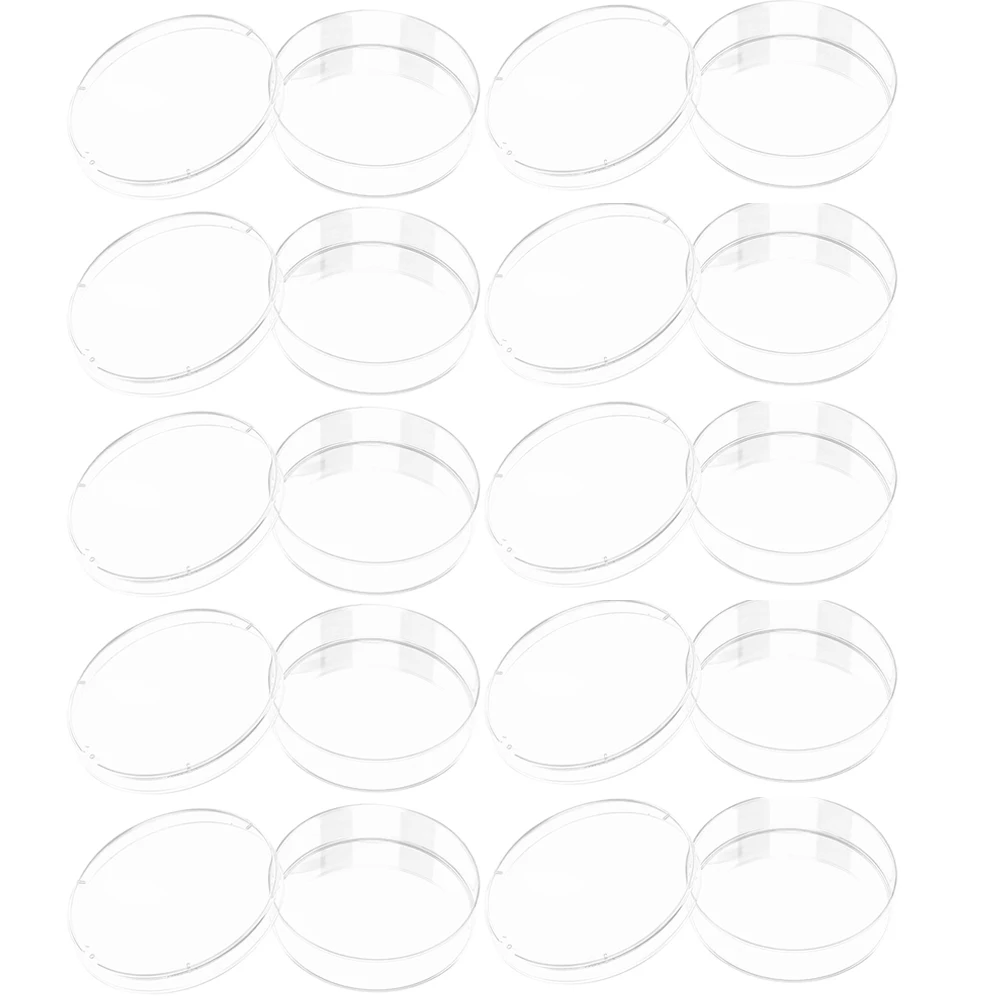 

10 Pcs Supply Culture Plate Petri Dish with Lid Lab Transparent Plastic Experiment Supplies Office