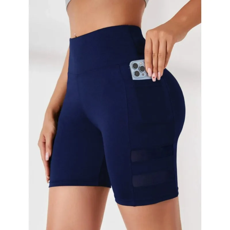 กางเกงขาสั้นโยคะออกกำลังกายสำหรับผู้หญิง มีกระเป๋า กางเกงขาสั้นทรงสลิม เอวสูง เซ็กซี่ ยกสะโพก กางเกงเลกกิ้งสำหรับออกกำลังกาย วิ่ง และเล่นกีฬาฤดูร้อน