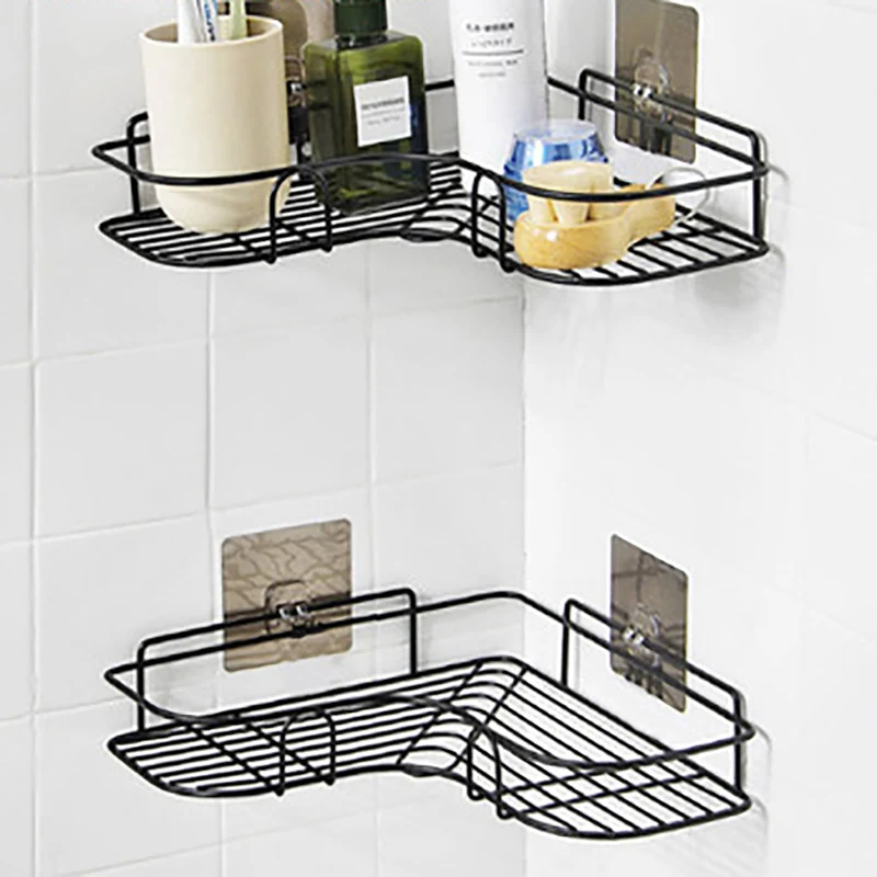 Bathroom Shelf Shower Shelves Shampoo Holder Cosmetic Rack Basket Corner Wall Mounted Kitchen Storage Accessories Home Organizer