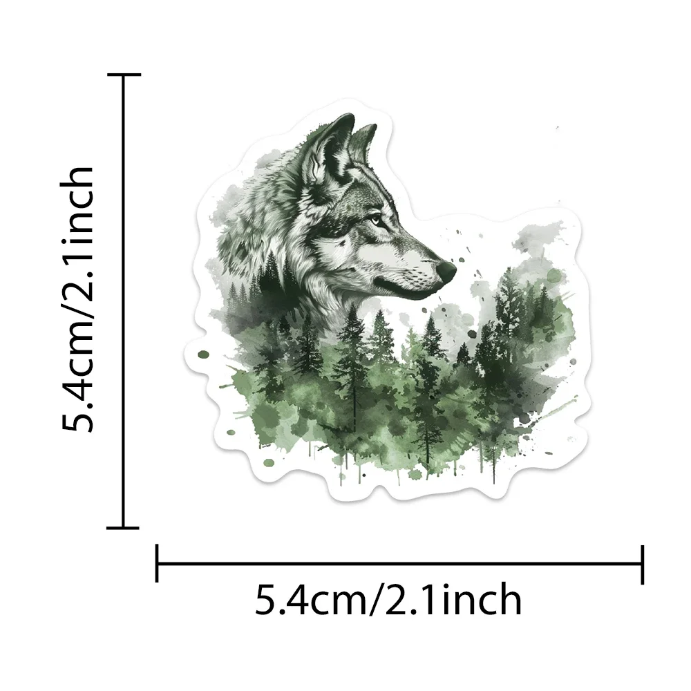 50Pcs Wolf Stickers Vinyl Wolf DIY Stickers Scrapbooking Phone Luggage Skateboard  Waterproof Decals