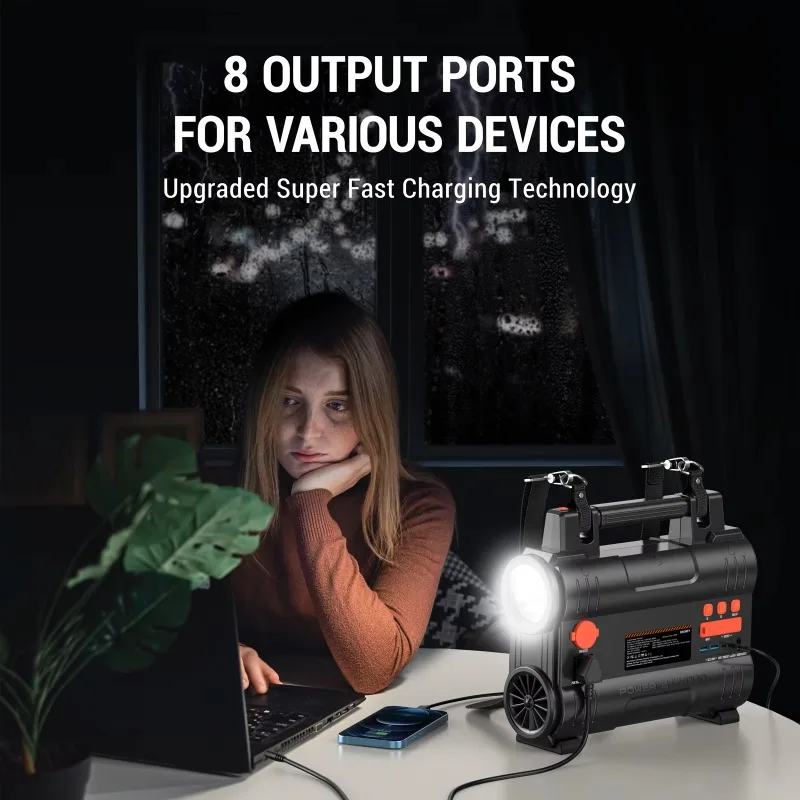 300W Rechargeable Portable Small Power Station Outdoor Camping Lithium Battery Pure Sine Wave AC/DC Output RV External Battery