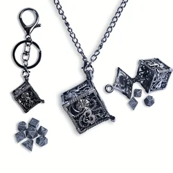 7DND Mini Dice Set with Hollow Necklace Dice Box for Dungeons & Dragons, RPG, MTG, Trailblazers, Table Games, Dice Set