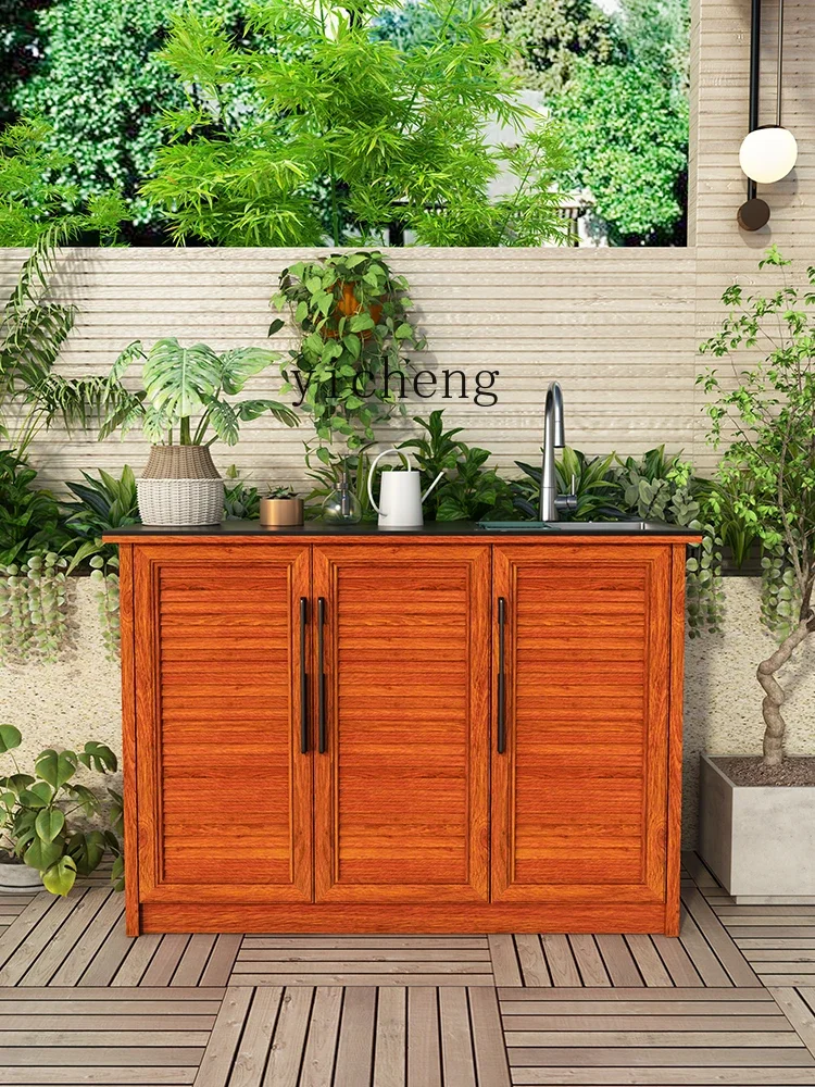 YY All Aluminum Alloy Outdoor Wash Basin Cabinet Waterproof and Sun Protection Home Outdoor Locker