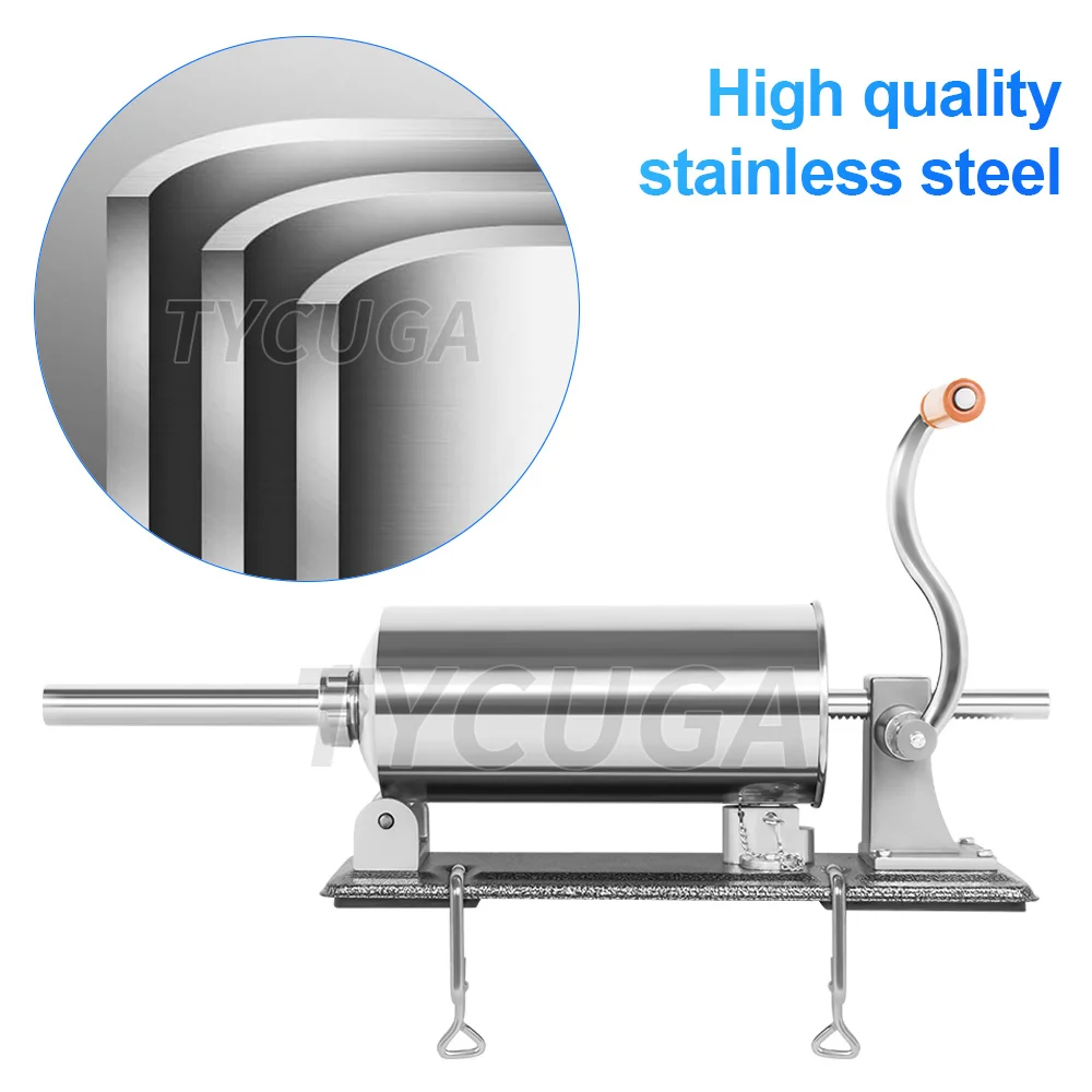 8.8LBS Stuffer per salsicce fatto in casa Macchina per rifornimento di salsicce in acciaio inossidabile Siringa per salsicce Riempitore di carne Macchina per salsicce per la cucina