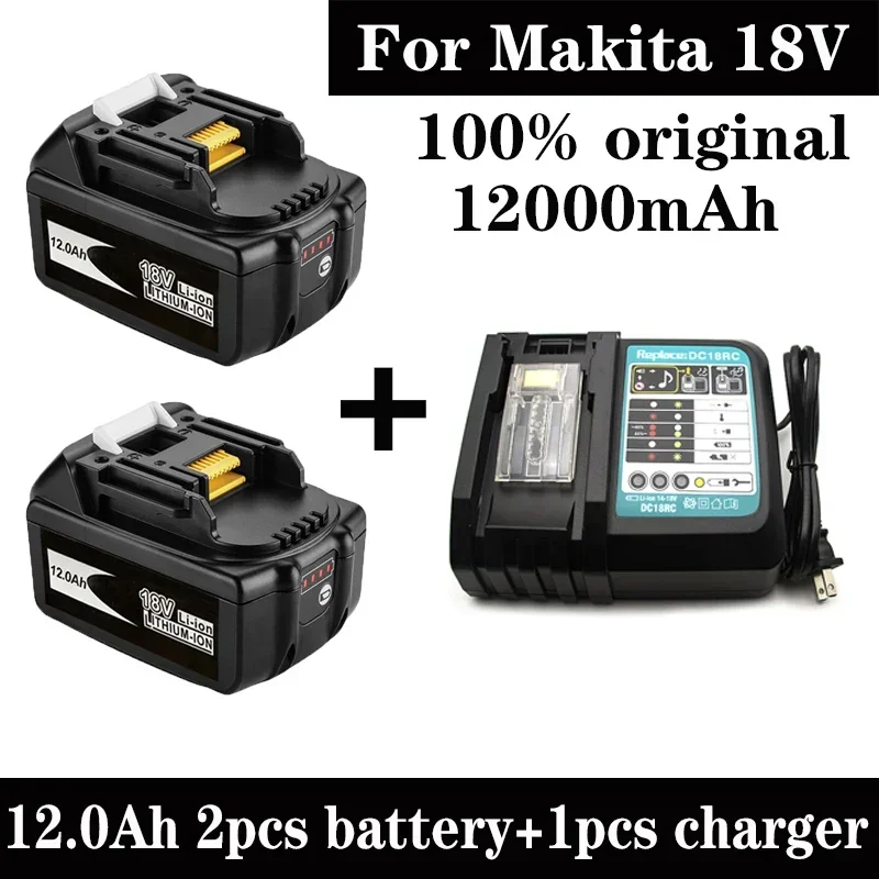 100% original 18V 12000mAh Rechargeable Battery For Makita BL1830 BL1830B BL1840 BL1840B BL1850 BL1850B Power Tools Battery