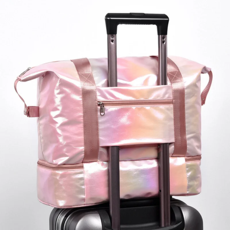 Travel Bag Bead Light Large Capacity Waterproof Dry Wet Separation Business Trips Mommy Bag Sports Fitness Shoes Yoga Bag