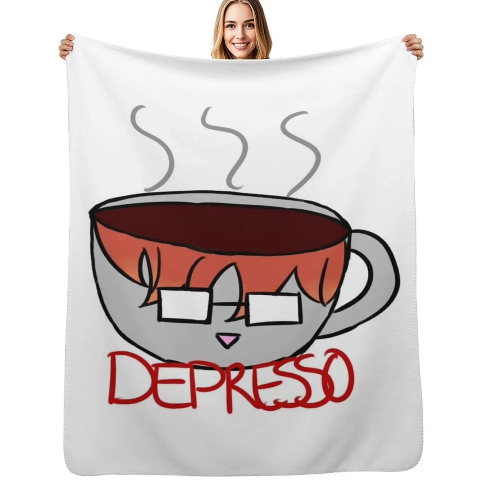 707 - Depresso Throw Blanket Cozy Throw Blanket for Bed Sofa Chair