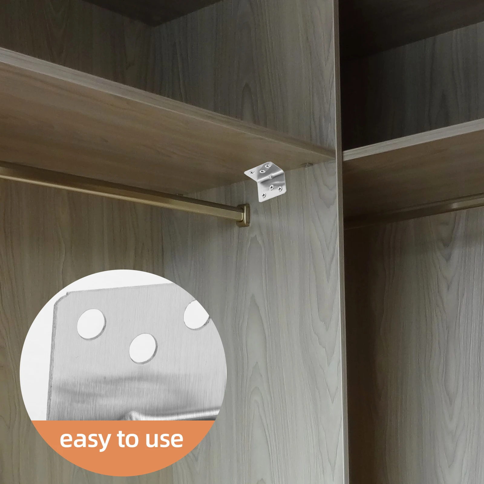 

1 set 1 Set Stainless Steel Shelf Brackets Wall-Mounted Adjustable Heavy Duty Metal Braces Support Brackets For Kitchen Bathroom