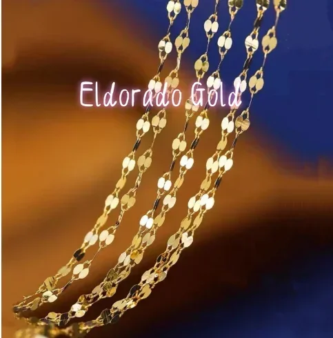 

Eldorado Gold 24k gold chain necklaces for women 999 jewelry choker necklace 45cm