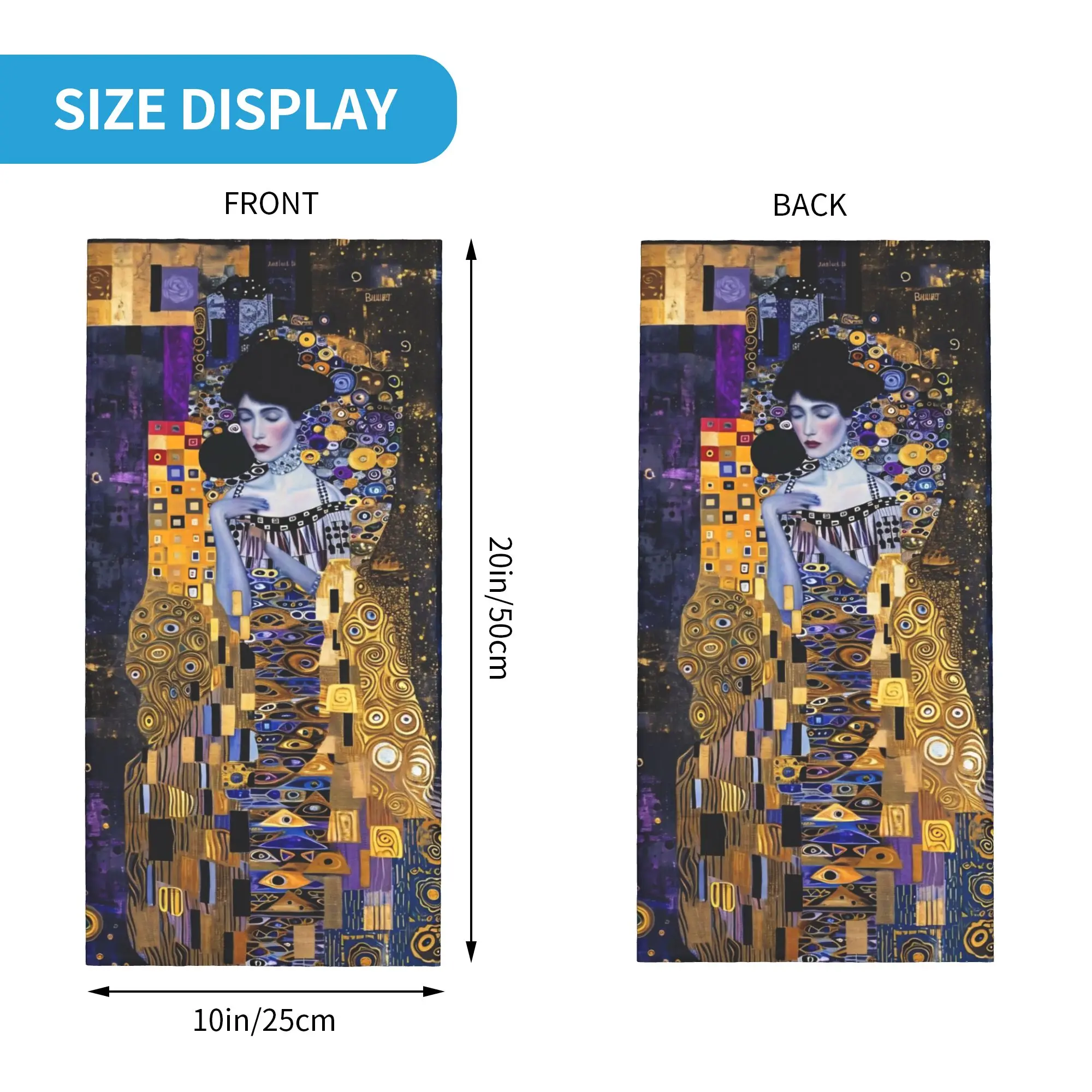 Custom Gustav Klimt Bandana Neck Gaiter UV Protection Face Scarf Cover Women Men Artist Headband Tube Balaclava