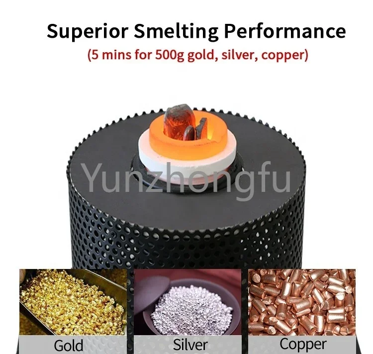 1KG 220V 1200 Degrees Lab Portable Furnace Supplier Aluminium Melting Furnace Induction Copper Smelting