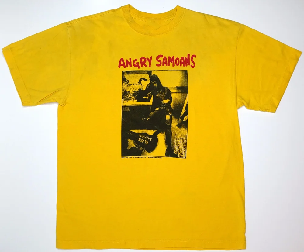 Vtg Angry Samoans Band Tour Concert Heavy Cotton Yellow All Size Shirt