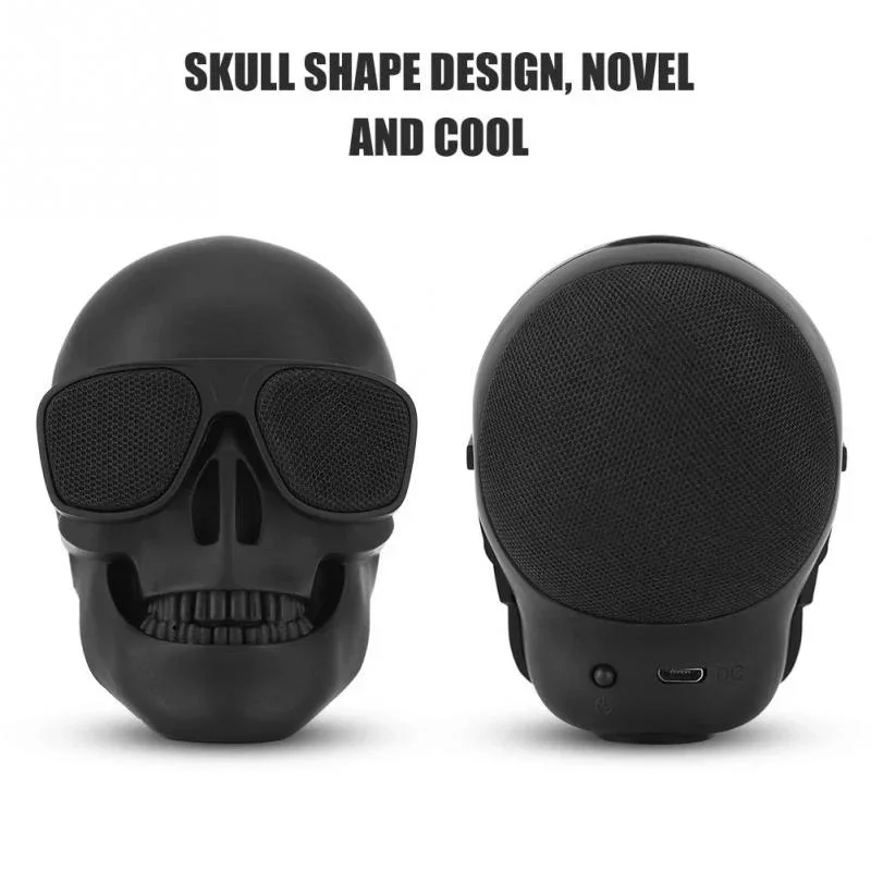 Skull Speaker Wireless Bluetooth-compatible Portable Mini Stereo Sound Enhanced Bass Speaker 5W Music Player Skull Shape Speaker