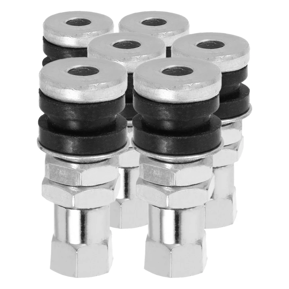 

6pcs Tire Valve Stems Heavy Duty Metal Replacement for Electric Vehicle Bike Motorcycle ATVL Core Leakproof Durable