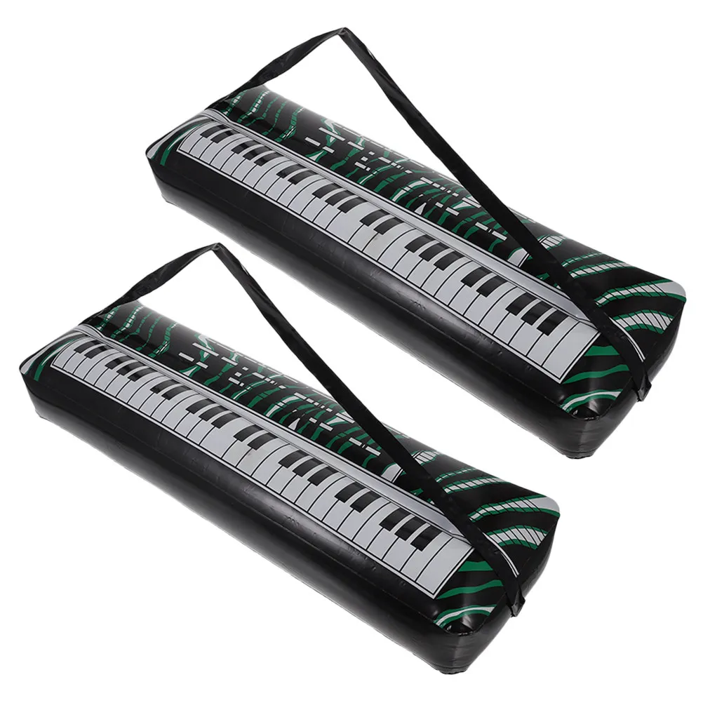 

2Pcs Inflatable Hippo-Shaped Toddler Piano Keyboard Musical Play Mat for Kids Indoor Outdoor Dance Party Karaoke Decor PVC Prop