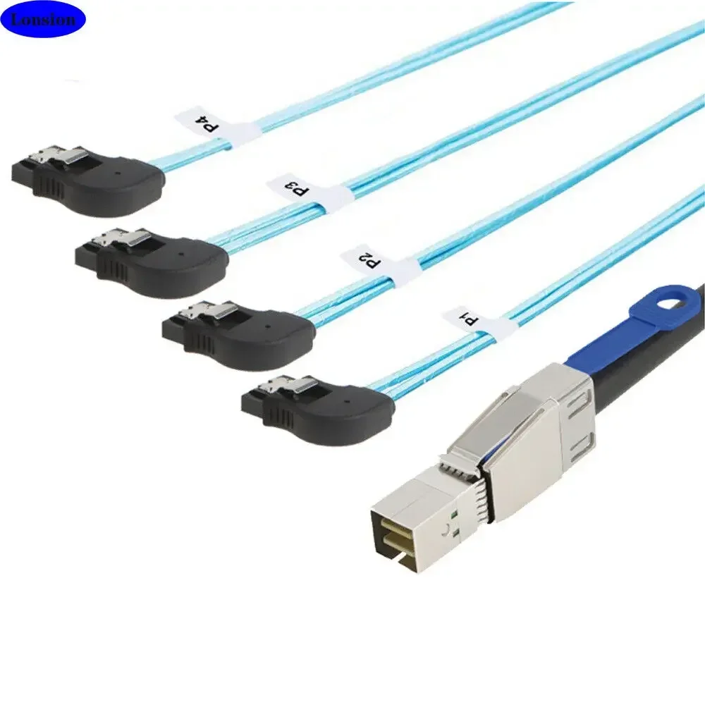 

MINI SAS SFF-8644 with IC to 4 Ports SATA 7P female Adapter cable