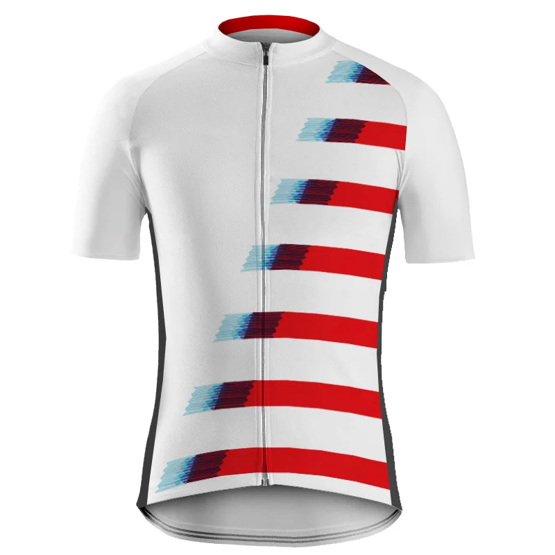 

Summer Men Bicycle Short Sleeve Jersey Cycling Wear Road Jacket Bike Shirt MTB Top Primal White Clothing Uniform Sweater Race