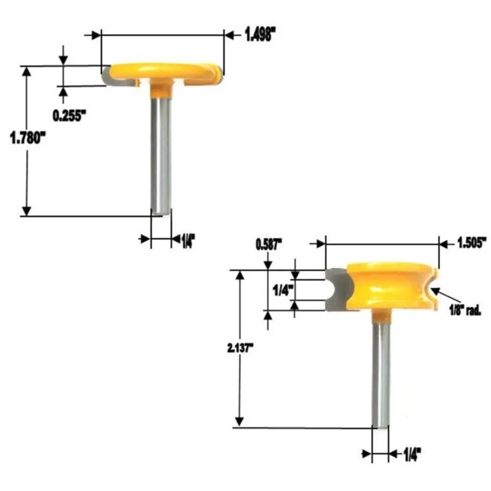 2Pcs Wood Router Bits 1/4\