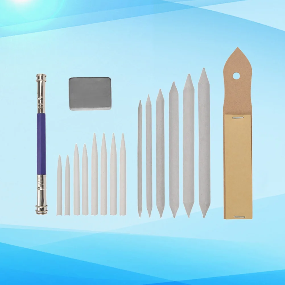 مجموعة أدوات رسم فنية لمزج الورق الاحترافي لتظليل أقلام الرصاص والفحم باستيل مع مبراة كتلة الصنفرة #5