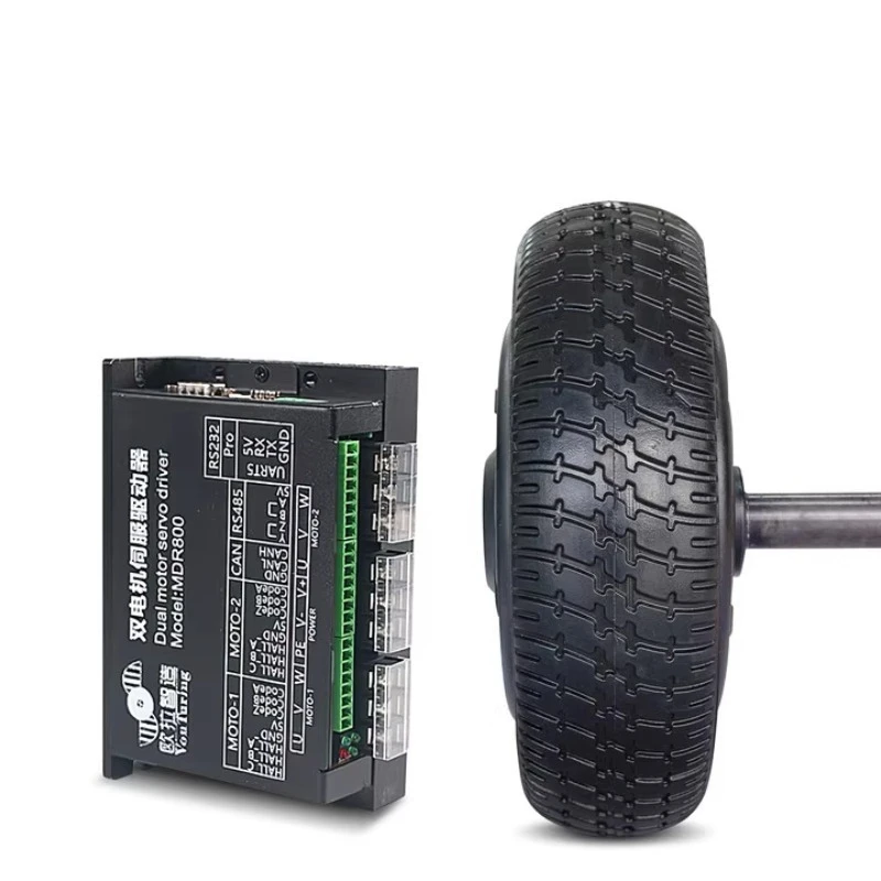 محرك تشفير MT6501 مقاس 6.5 بوصة 24 فولت 280 وات 10 نيوتن متر وحدة تحكم AMR، 250 دورة في الدقيقة بدون فرش PMSM للروبوتات الداخلية، المركبات الموجهة الآلية