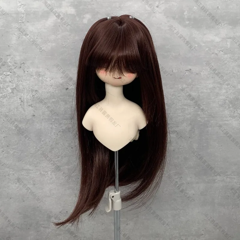 Girl Playing House Toy Doll Dress Up Wig Cover Brown 1/4&1/6 High Temperature Silk Modeling Accessories DIY BJD Collocation Wig