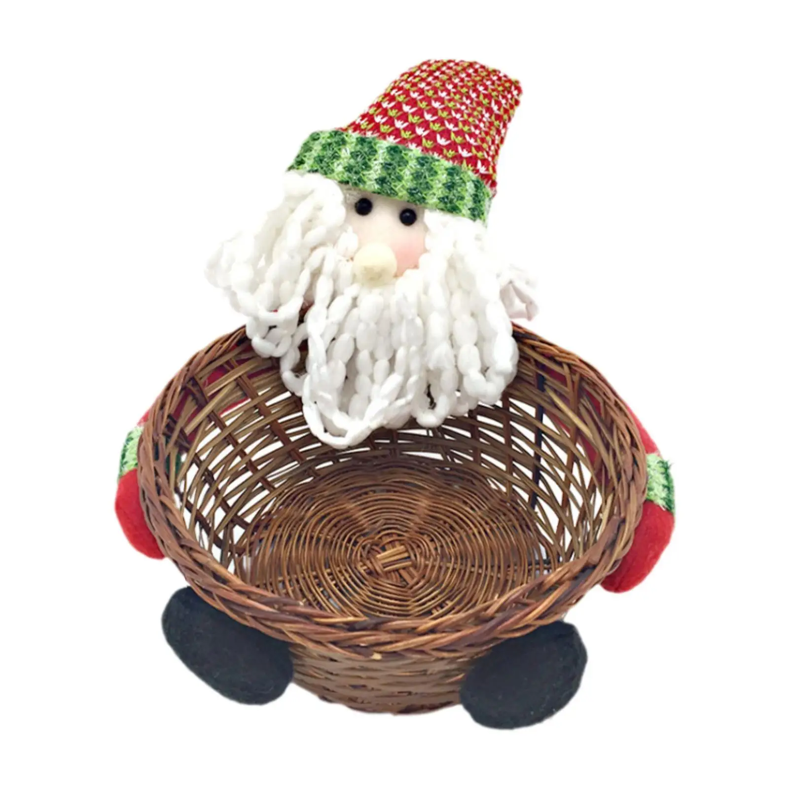 Christmas Candy Storage Basket Xmas Snack Container Table Decor Cute Gifts Basket Santa Claus Candy Basket for Home Festival