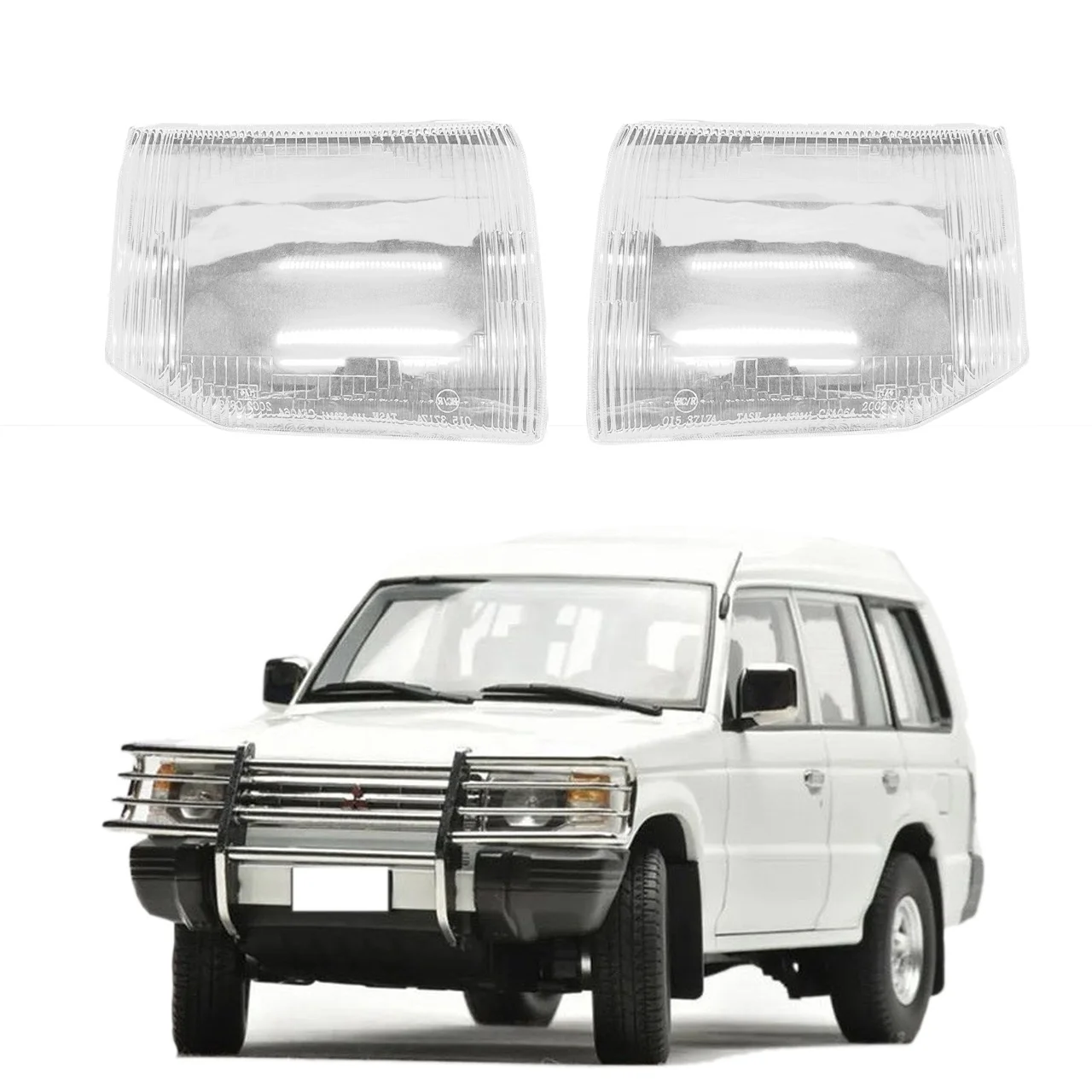 #17B (transparent)For Mitsubishi Pajero V31 V32 V33 Left+Right Headlight Shell Shade,Automotive Parts & Accessories