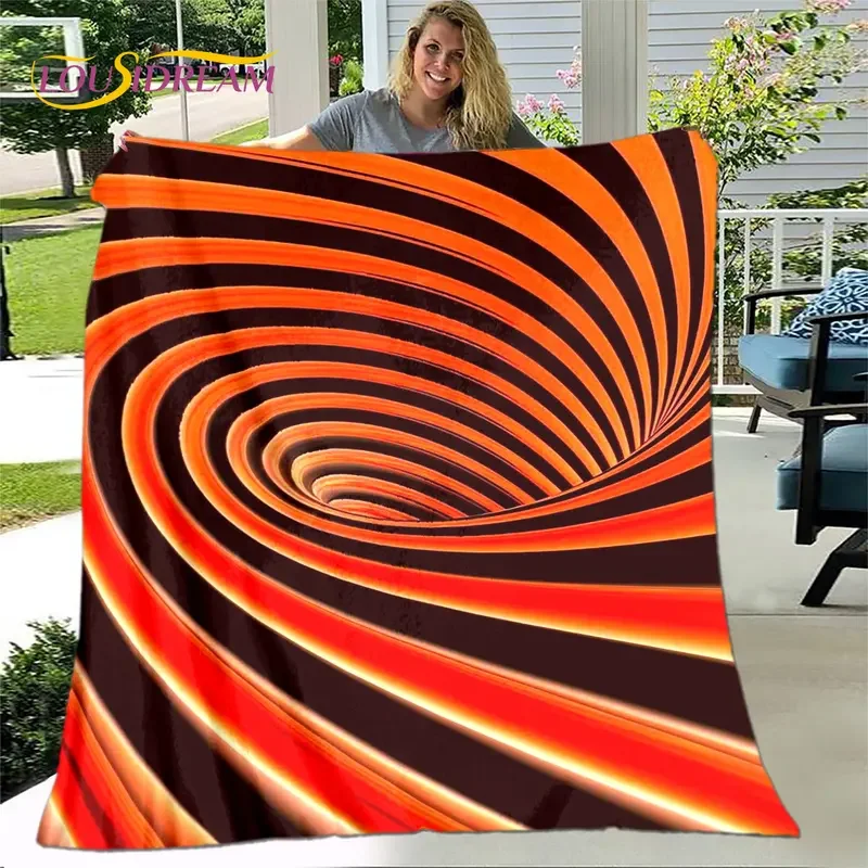 3D Vortex visual illusion blanket, flannel blanket throw blanket, warm blanket for living room bed sofa bed sofa travel gift sof