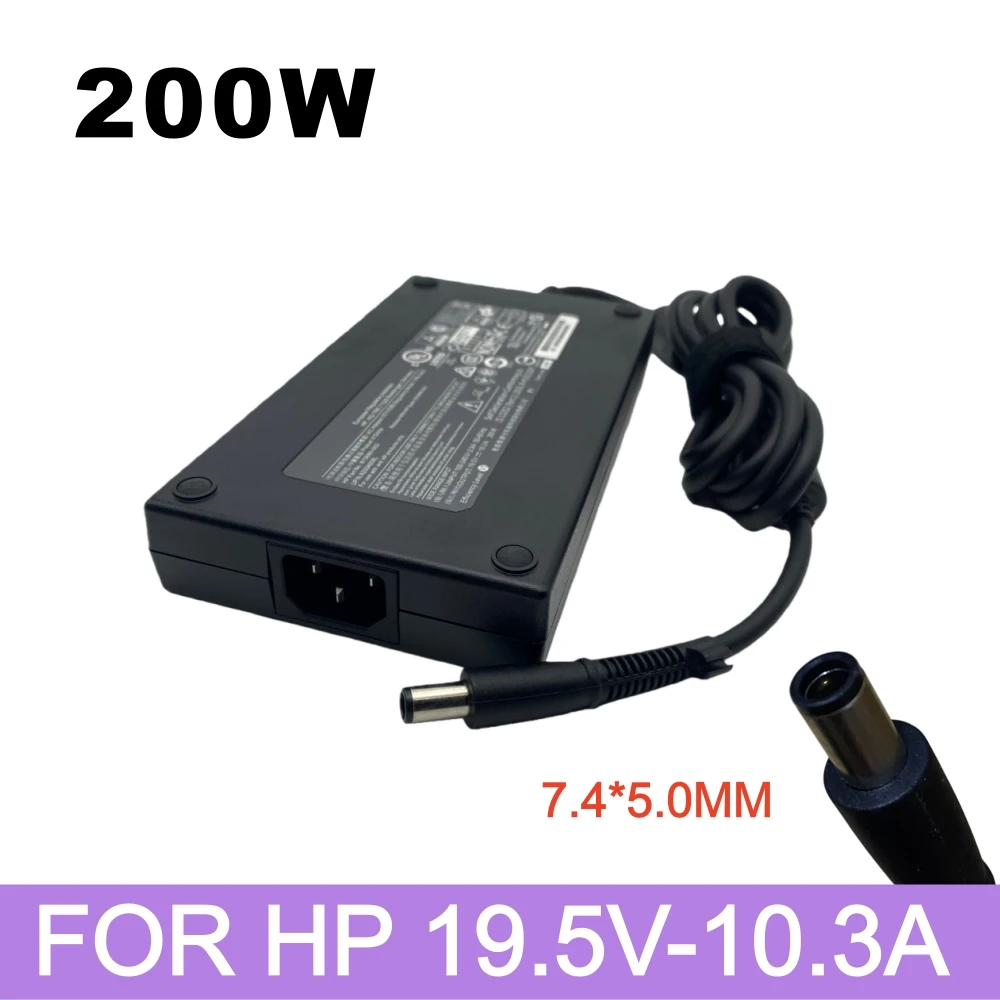 Genuine 200W AC Adapter For HP EliteBook 8560W 8730W 19.5V 10.3A Laptop Charger Power Supply Cable 7.4*5.0