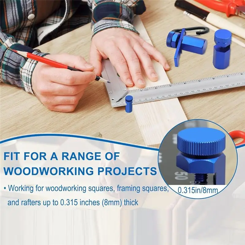 A23P Extra Tall Stair Meter Set With Brackets, Square For Framing Layout, Circular Saw And Carpenter Square Non-Slip Guides