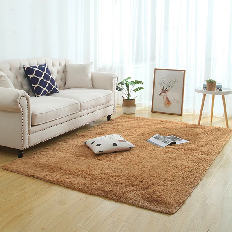 

Silky Fluffy Carpet Modern Home Decor Long Plush Shaggy Rug Children's Play Mats Sofa Living Bedroom Bedside Mat Balcony Carpets