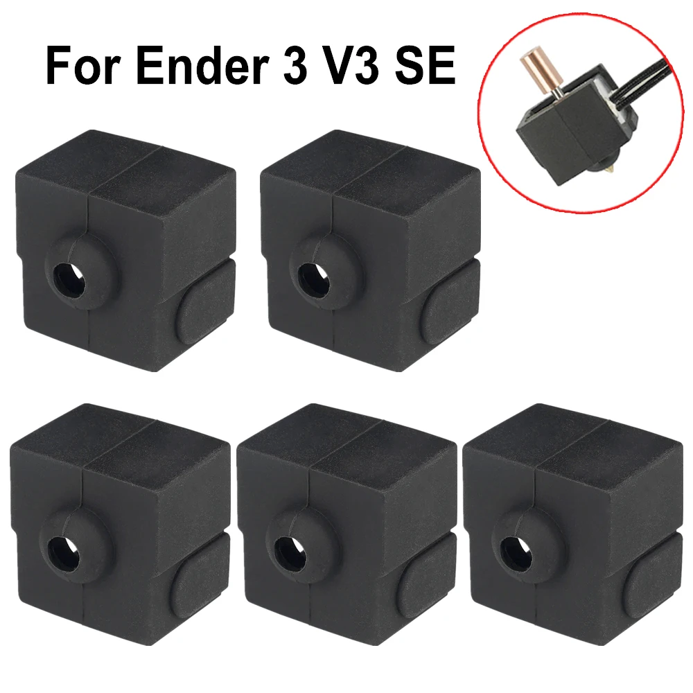 Silicone Socks For Ender 3 V3 SE Hotend Protector Cover Heat Insulation Case For Creality Ender3-V3 SE Black Silicone Sock