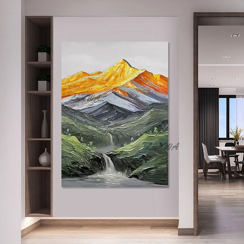 

Landscape Mountain Oil Paintings Canvas Design Hand Drawing Wall Abstract Natural Scenery Art Picture Unframed Quality Artwork