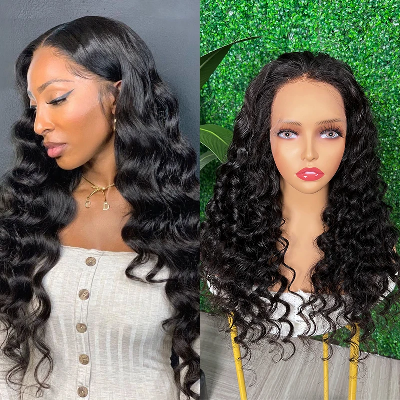 

Julia Hair Loose Deep Wave Lace Frontal Wig 13x4 Brazilian Deep Wave Frontal Wig 14-28inch Natural Color Human Hair Wig ForWomen