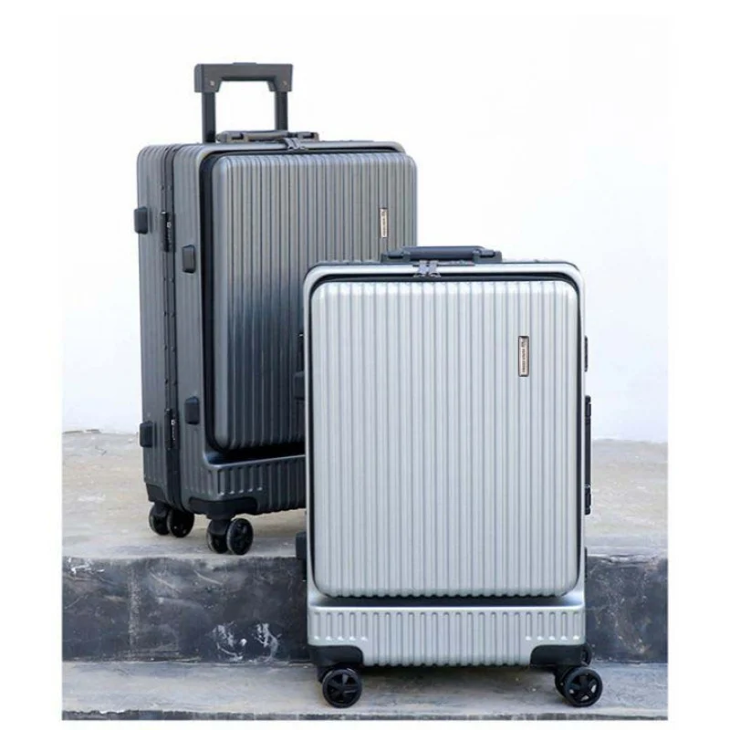 KANGSHILU ABS+PC material Front Open Cover Large Capacity Trolley Universal Wheel Aluminum Frame Luggage Male and Female Student