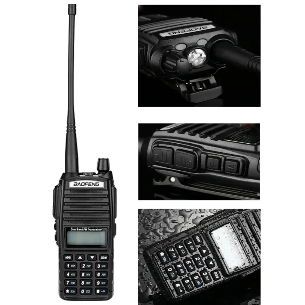 BAOFENG Professional Walkie Talkie UV82 FM UV 82 8W Ham Radio Station VHF UHF Transceiver Hunting Radios Amateur Comunicador