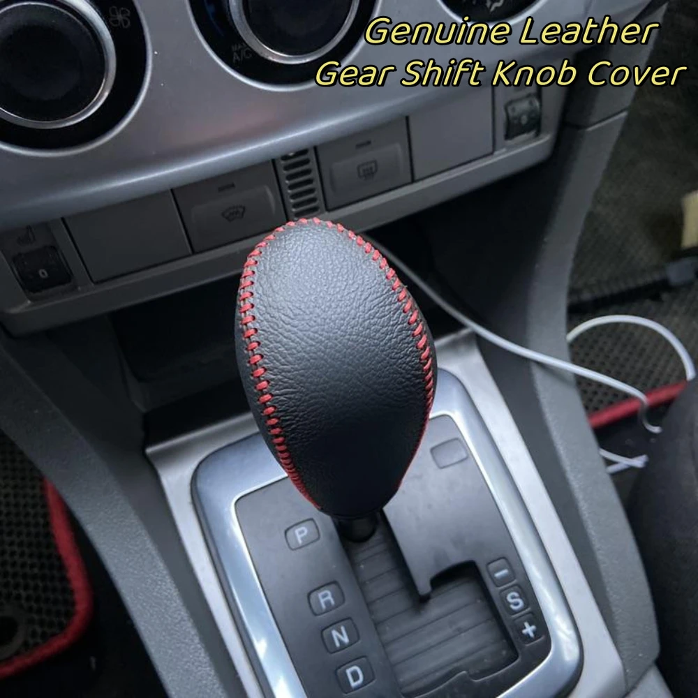 Leather AT Car Shift Knob Protection Cover Auto Gear Shift Collars For Ford Focus MK2 Fiesta 2005-2012 Car Styling Accessories