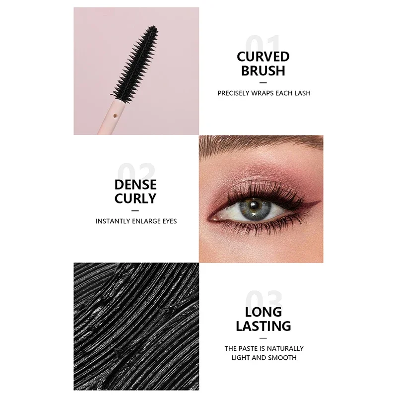 1 Stuks 4d Zwarte Zijdeachtige Wimpers Mascara Langdurige Waterdichte Wimpers Natuurlijke Curling Verlengende Wimpers Oog Cosmetica