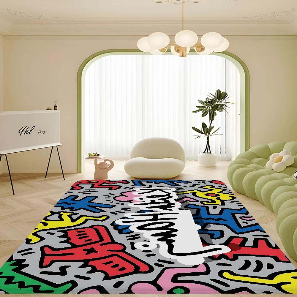

Bathroom Mat K-Keith Harings Room Mats Cheaper Anti-slip Modern Living Room Balcony Printed Household Carpets