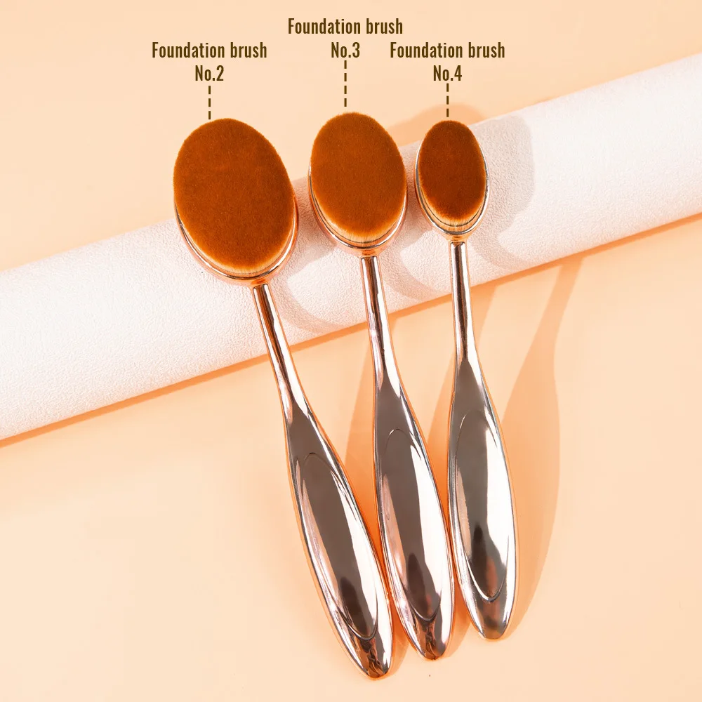 1개입 칫솔형 파운데이션 메이크업 브러쉬 휴대용 타원형 나일론 헤어 화장품 무결점 어플리케이터 리퀴드 크림 블렌딩 도구