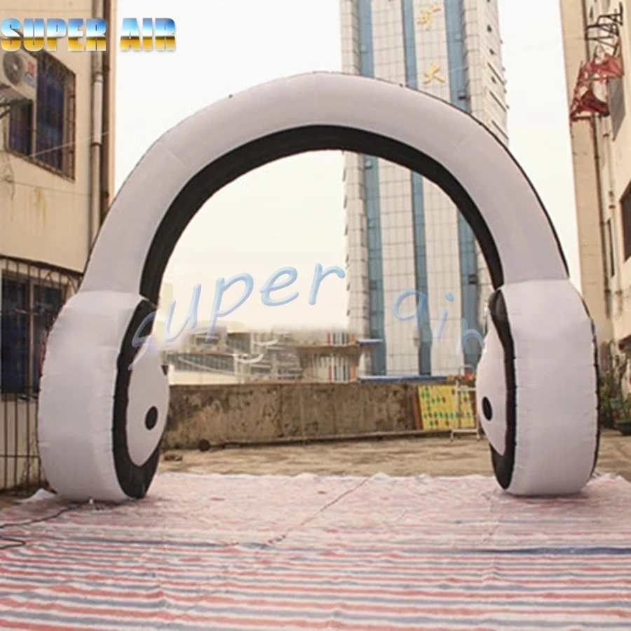 Hot sale huge model inflatable headphone for advertising with blower