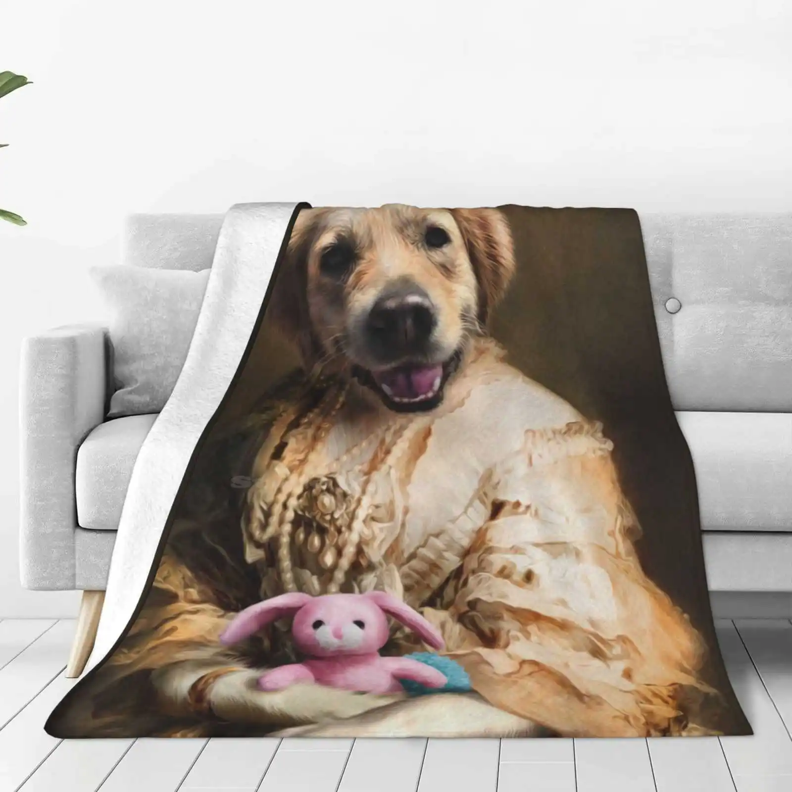 Golden Retriever Portrait-Neena Soft Warm Light Thin Blanket Golden Retriever Pompouspets Dog Images Dog Portraits Animal Art