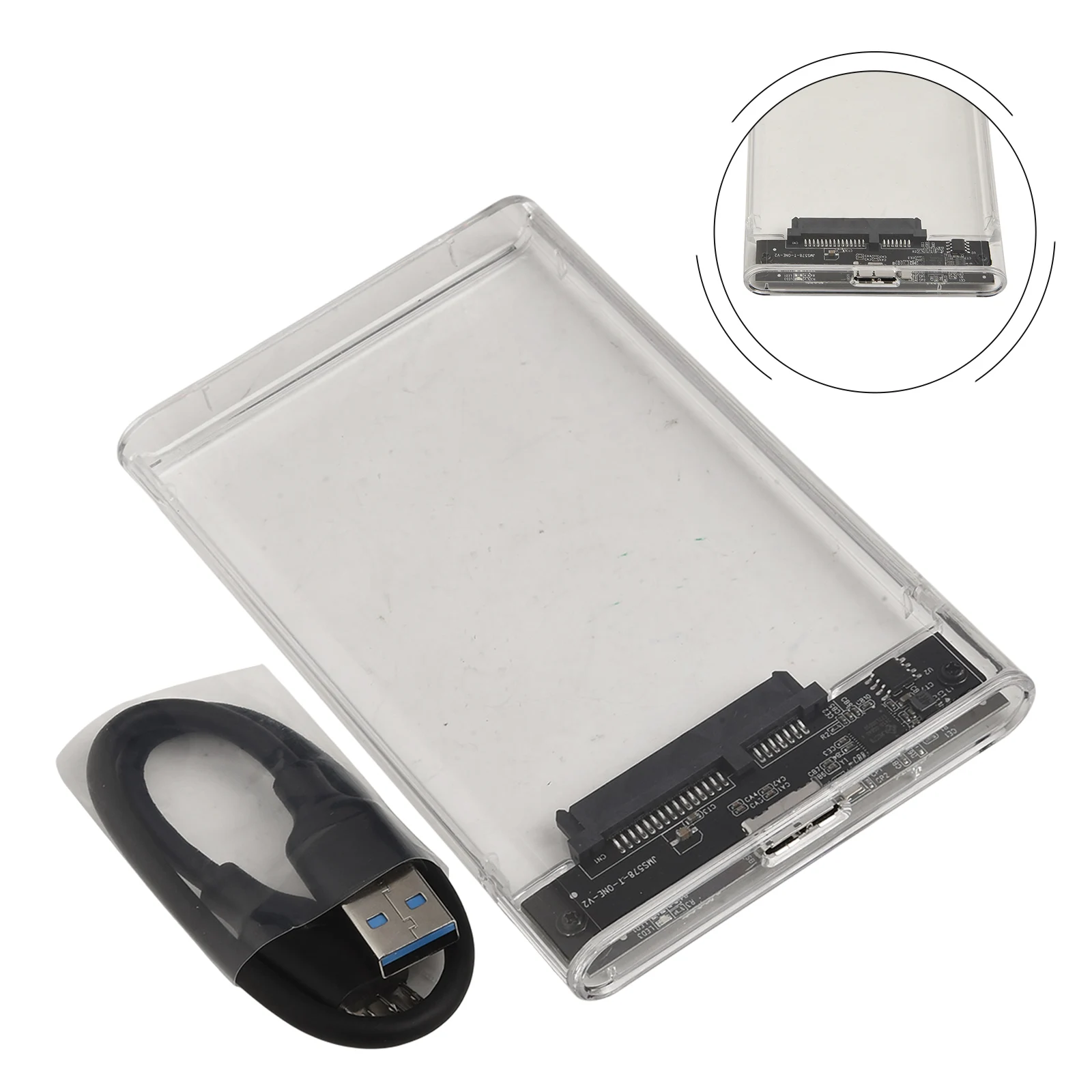 Alta velocidade usb 3.0 tipo c 2.5 para ssd gabinete de disco rígido externo gabinete de disco rígido transparente 2.5 polegadas novo