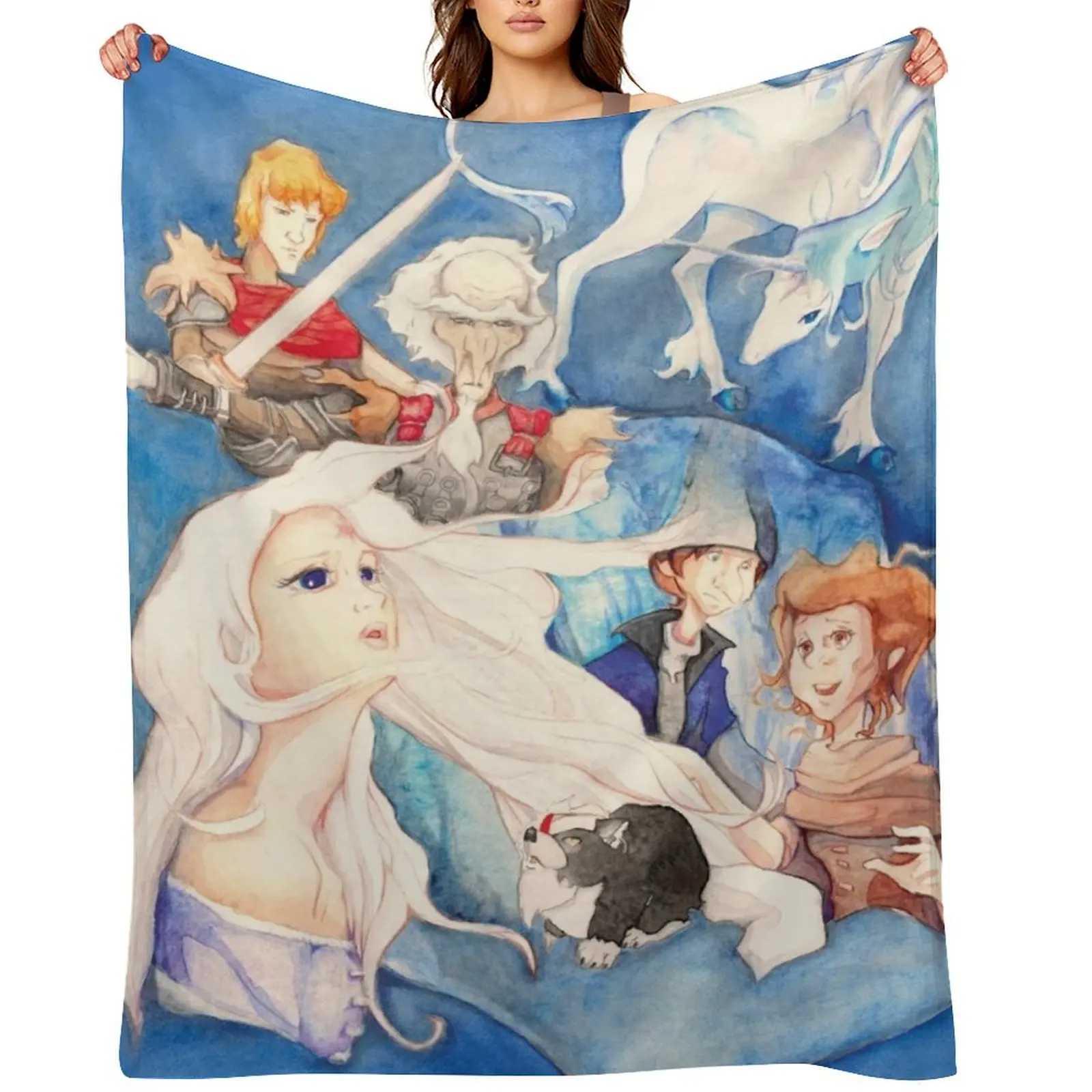Reflections The Last Unicorn Throw Blanket Comforter Stuffeds for sofa Travel Winter beds Camping Blankets